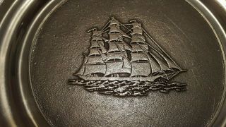 Vintage Wilton Armetale Clipper Ship Dinner Plate Set of 10 Polished Finish 5