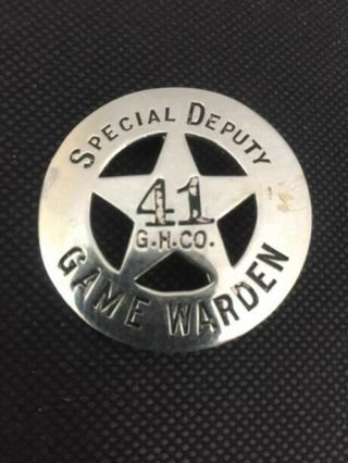 1930s Washington State Grays Harbor County Deputy Game Warden Circled Star Badge