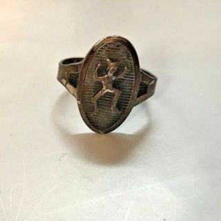 Vintage Sterling Silver Gs Girl Scout Brownie Ring Adjustable