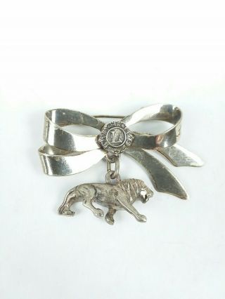 Vintage Sterling Silver Lions Club Pin 158