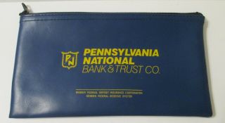 Bank Zipper Money Deposit Bag Pennsylvania National Bank & Trust Co Harrisburg