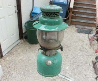 Vintage Coleman Lantern Model No.  247 Scout Kerosene Sea Foam Green Camping A1