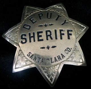 1940’s - 1950’s Era Santa Clara County Badge - Hallmarked Irvine Jachens