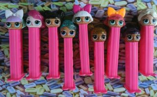 Pez Lol Surprise - Set Of All 9 Wow - Including The 3 Rare Htf