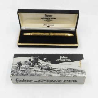 Fisher Space Pen 24k Gold Plated Marquis Diamond Cut Limited Edition 24md W/ Box