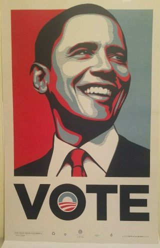 Shepard Fairey Vote Poster 2008 Artists For Obama Limited Edition /5000
