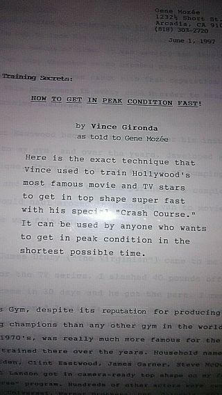 Vince Gironda Training Secrets How To Get In Peak Fast By Vince
