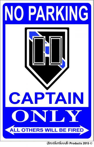 No Parking Captain Police Sheriff Only Thin Blue Line 8x12 Inch Aluminum Sign