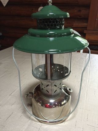 Vintage - Coleman Green Nickel/chrome 228d Double Camping Lantern A/49 -