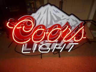 Coors Light Mountain Neon Sign 31 " X22 " With Dimmer Switch