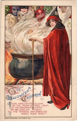Halloween Postcard,  John Winsch,  Samuel Schmucker,  Copyright 1912.