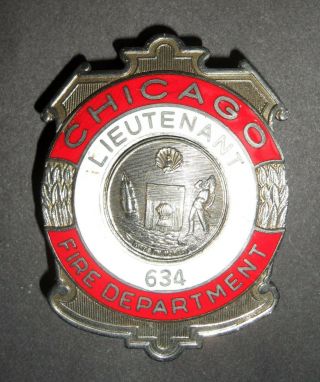 Chicago Fire Department Lt.  Badge,  Obsolete C.  H.  Hanson