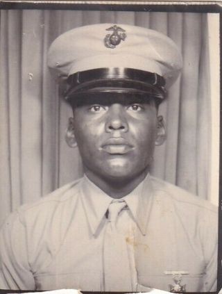 Vintage Photo Booth: Handsome Young African - American Man In Navy Uniform