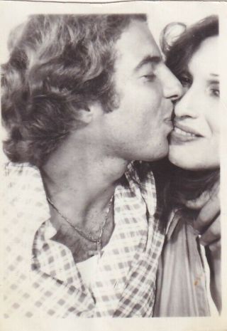 Vintage Photo Booth - Affectionate Young Couple,  Kissing