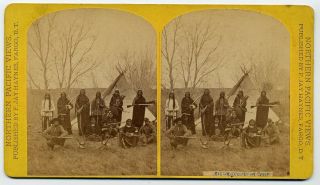 F J Haynes,  Northern Pacific Views,  No.  222 Sioux Scouts In Camp,  Indians