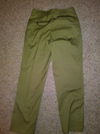 VINTAGE BSA BOY SCOUTS OF AMERICA UNIFORM PANTS,  GREEN WITH RED PIPING 2