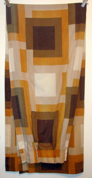 Great Retro Vintage Mid Century Modern Geometric Fabric Curtains Drapes