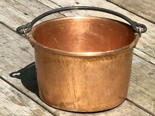Small Vintage Copper Apple Butter Kettle Bucket—d Picking & Co.  —bucyrus,  Ohio