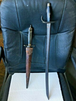 Early Antique Spanish Colonial Dagger & Short Sword,  Circa 1800