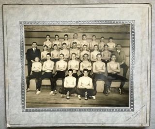 Vintage Photo Antique Boys Men Sports Wrestling Team Snapshot Gay Int
