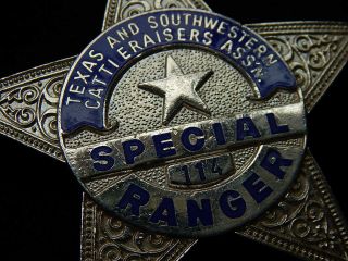 Vintage Texas and Southwestern Cattle Raisers Ass.  Enamel ' d Star Badge No Rsv. 2