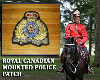 Rare - Canadian Police Patch,  Gold Thread,  Gorgeous Hand Work Detail