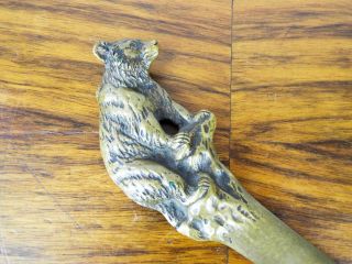 Antique Austrian Bronze Letter Opener Grizzly Bear 1920s Desk Accessory Stamped 5