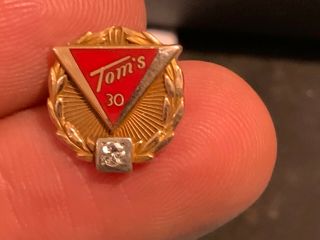 Tom’s 30 Year Diamond 10k Gold Service Award Pin.