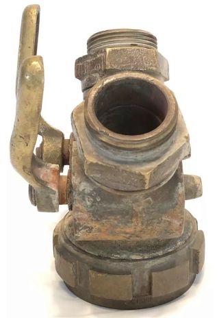Vintage Fire Hydrant Hose Water Thief Wye Splitter Elkhart Brass w/ Male Ends 4