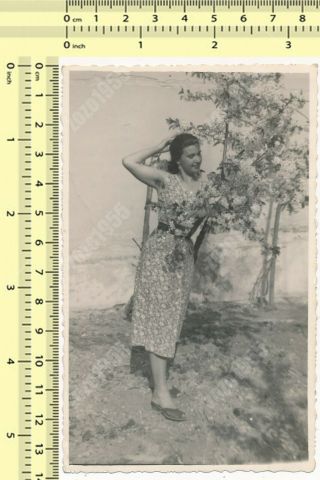 Woman With Hairy Armpit Posing,  Raised Arm Armpits Old Photo Snapshot