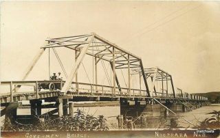 C - 1910 Knox County Government Bridge Niobrara Nebraska Rppc Real Photo 11275