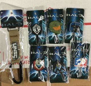 Halo Game Spartan Key Cap 6pc Key Chain Set Crowded Coop