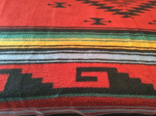 Vintage Biederlack West Germany Reversible Blanket Aztec Southwest Red Black 2