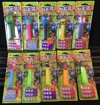Pez Bugz Complete Set Of 10 Rare Ant Bugz On The Cards {a}