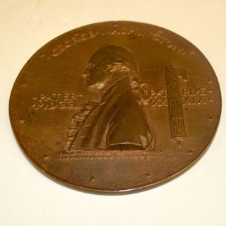 Antique Bronze George Washington Memorial Medal By Augustus St.  Gaudems