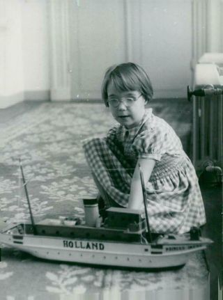 Princess Christina Of The Netherlands With Her Favorite Toy,  The Ship " Holland "