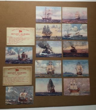 12 Vintage 1906 White Star Line Pc’s Britain’s Bulwarks Series 1&2 W Envelopes