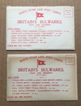 12 Vintage 1906 White Star Line PC’s Britain’s Bulwarks Series 1&2 w Envelopes 2