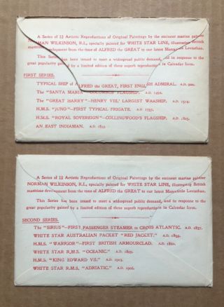 12 Vintage 1906 White Star Line PC’s Britain’s Bulwarks Series 1&2 w Envelopes 3