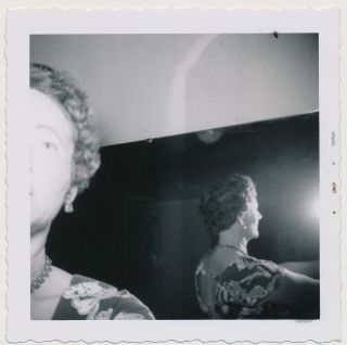 Out Of Frame Face Woman In Mirror Self Portrait Vtg Abstract Composition Photo