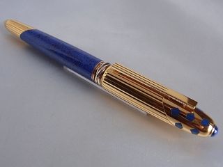 Panthere de Cartier Fountain Pen Gold Plated and Blue lacquer 3