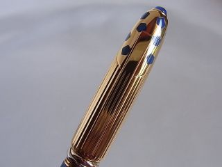 Panthere de Cartier Fountain Pen Gold Plated and Blue lacquer 4