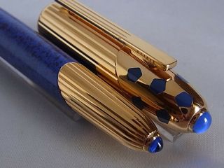 Panthere de Cartier Fountain Pen Gold Plated and Blue lacquer 8