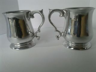 Wilton Rwp Armetale Pewter Mugs,  Columbia Pa Usa 4.  75 " - 2 Mugs