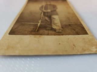 Vintage CDV Civil War Soldier with Rifle & Bayonet date unknown AS - IS 5