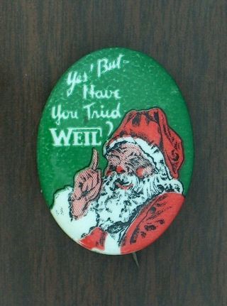Campaign Pin Pinback Button Political Badge Election Santa Advertising 1.  75 "