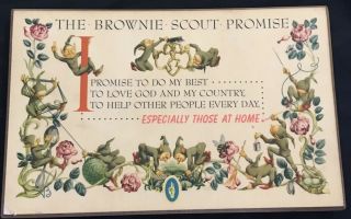 Vintage Girl Scout Brownie Promise Wall Plaque 194o,  S - 50’s
