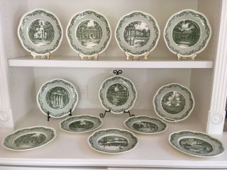 Set Of 12 Vintage Wedgwood Dartmouth College Dinner Plates