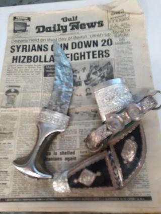 Old Sterling Silver/camel Bone Islamic Omani Dagger Jambi Jambya Bedouin Knife