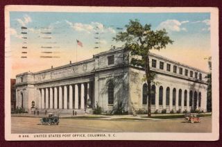 1924 Postcard Post Office,  Columbia,  South Carolina,  Posted